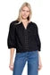Tru Luxe Raglan Sleeve Metal Nailhead Trim Top
