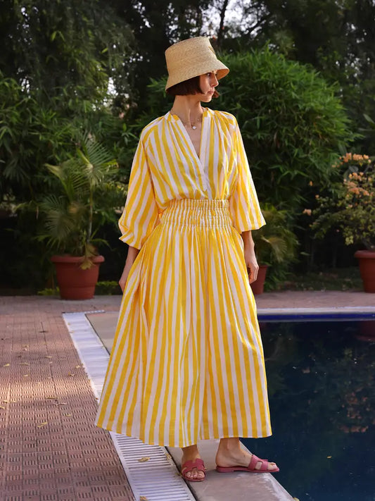 Porto Skirt Yellow Stripe