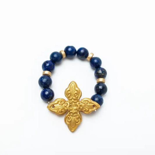 hidden truth Lapis Lazuli with Kait Cross Bracelet