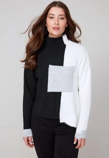 r6943 renuar sweater black and white