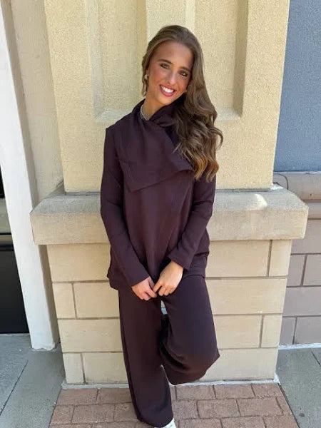 spanx truffle brown drape front cardigan top