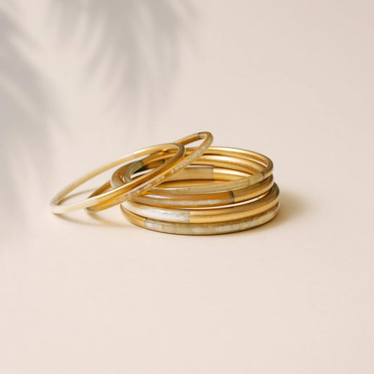 Metallic Gold Mix Bangle Set